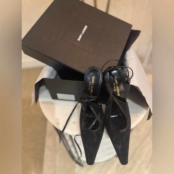 Saint Laurent Oxalis 110 Slingback Tulle Heels Size 37 – Brand New in Box - Picture 12 of 12